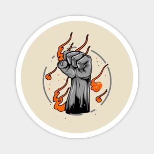 hand fire illustration Magnet